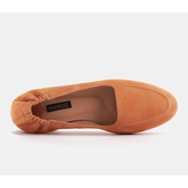 Marco Shoes Baleriny damskie z gumką w cholewce pomarańczowe 6
