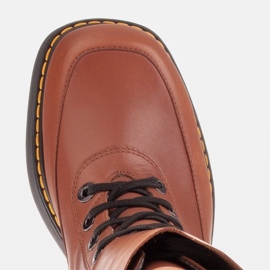 Marco Shoes Botki Federica z ozdobnymi klamrami brązowe 7