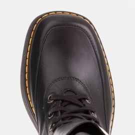 Marco Shoes Botki Federica z ozdobnymi klamrami czarne 7