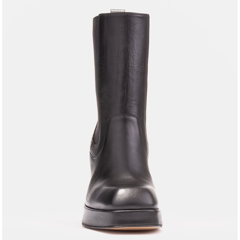 Marco Shoes Botki na platformie z gumą w cholewce czarne 1