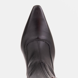 Marco Shoes Szpilki damskie z elastyczną cholewką czarne 7