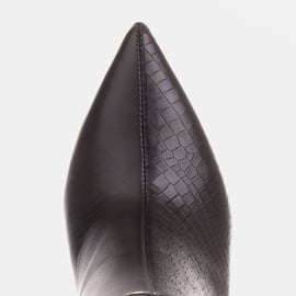 Marco Shoes Botki na szpilce z przeszyciem czarne 6