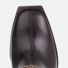 Marco Shoes Eleganckie botki z przeszyciem czarne 6