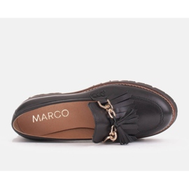 Marco Shoes Mokasyny ze złotym łańcuchem na lekkiej podeszwie czarne 7