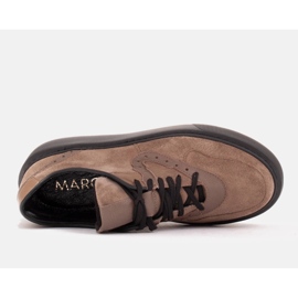Marco Shoes Lekkie sneakersy z naturalnego weluru beżowy 4