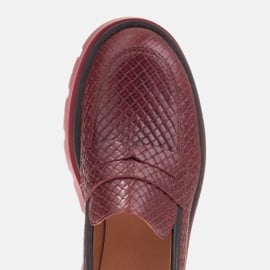 Marco Shoes Mokasyny na grubej podeszwie czerwone 5