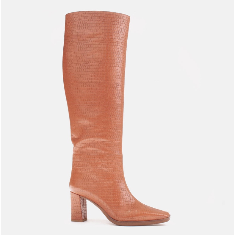 Marco Shoes Kozaki na obcasie z regularną cholewką brązowe 1