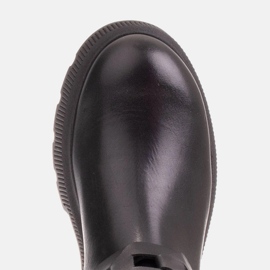 Marco Shoes Wysokie botki z gumą i paskiem plecionym czarne 6