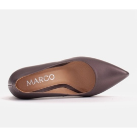 Marco Shoes Eleganckie czółenka damskie ze skóry brązowe 6