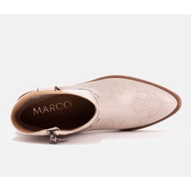 Marco Shoes Skórzane kowbojki z ozdobnymi przeszyciami 2188B-1278-042-1 beżowy 8