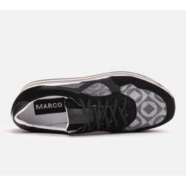 Marco Shoes Sneakersy na grubej podeszwie z naturalnego zamszu 2228P-1286-041-001-1 czarne szare 6