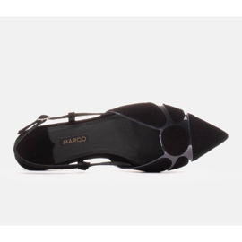 Marco Shoes Sandały z zamszu oraz transparentnego materiału czarne 5