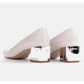 Marco Shoes Czółenka z metalicznym obcasem białe wielokolorowe srebrny 3