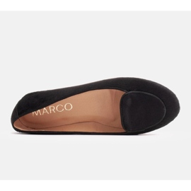 Marco Shoes Baleriny ze skóry z włosem czarne 6