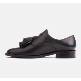 Marco Shoes Półbuty sznurowane z frędzlami czarne 3