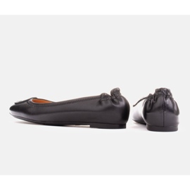 Marco Shoes Baleriny z płaską ozdobą skórzaną czarne 6