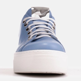 Marco Shoes Lekkie sneakersy na grubej podeszwie niebieskie srebrny 5