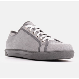 Marco Shoes Trampki z ciekawej srebrzystej tkaniny srebrny szare 1
