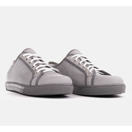 Marco Shoes Trampki z ciekawej srebrzystej tkaniny srebrny szare 4