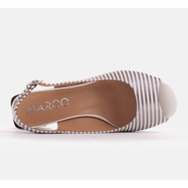 Marco Shoes Wygodne sandały damskie z ciekawą skórą białe wielokolorowe srebrny 5