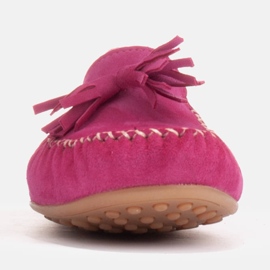 Marco Shoes Baleriny mokasyn z fioletowego zamszu 1979P-770-1 różowe 1