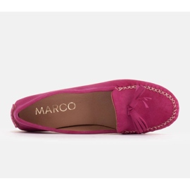 Marco Shoes Baleriny mokasyn z fioletowego zamszu 1979P-770-1 różowe 6