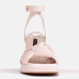 Marco Shoes Sandały na platformie w kolorze pudrowego różu beżowy różowe 5