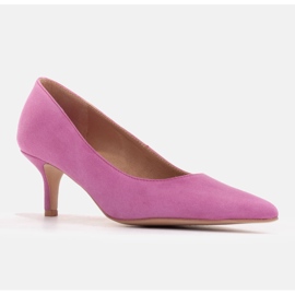 Marco Shoes Eleganckie szpilki na niższym obcasie różowe 1