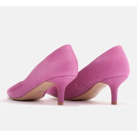 Marco Shoes Eleganckie szpilki na niższym obcasie różowe 4