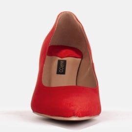 Marco Shoes Eleganckie szpilki zamszowe czerwone 5