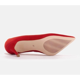 Marco Shoes Eleganckie szpilki zamszowe czerwone 7