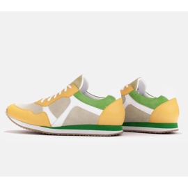 Marco Shoes Sneakersy w połączeniu i skóry i zamszu beżowy białe zielone żółte 6