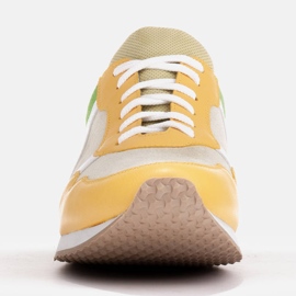 Marco Shoes Sneakersy w połączeniu i skóry i zamszu beżowy białe zielone żółte 1