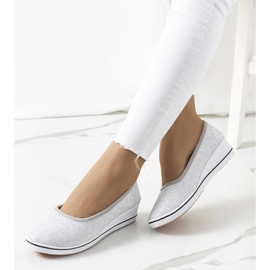 Srebrne tenisówki na koturnie Friis srebrny 1