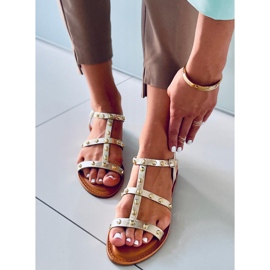 Sandałki z ćwiekami Neha Gold złoty 1