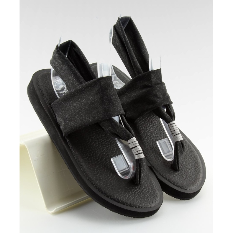 Sandałki japonki bawełniane czarne DD81P 2