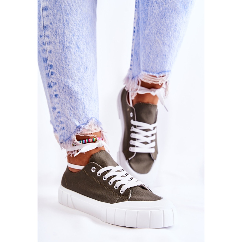 PS1 Damskie Trampki Na Platformie Khaki Comes zielone 2