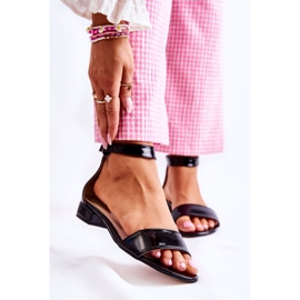 Damskie Lakierowane Sandałki Czarne Shanley 1