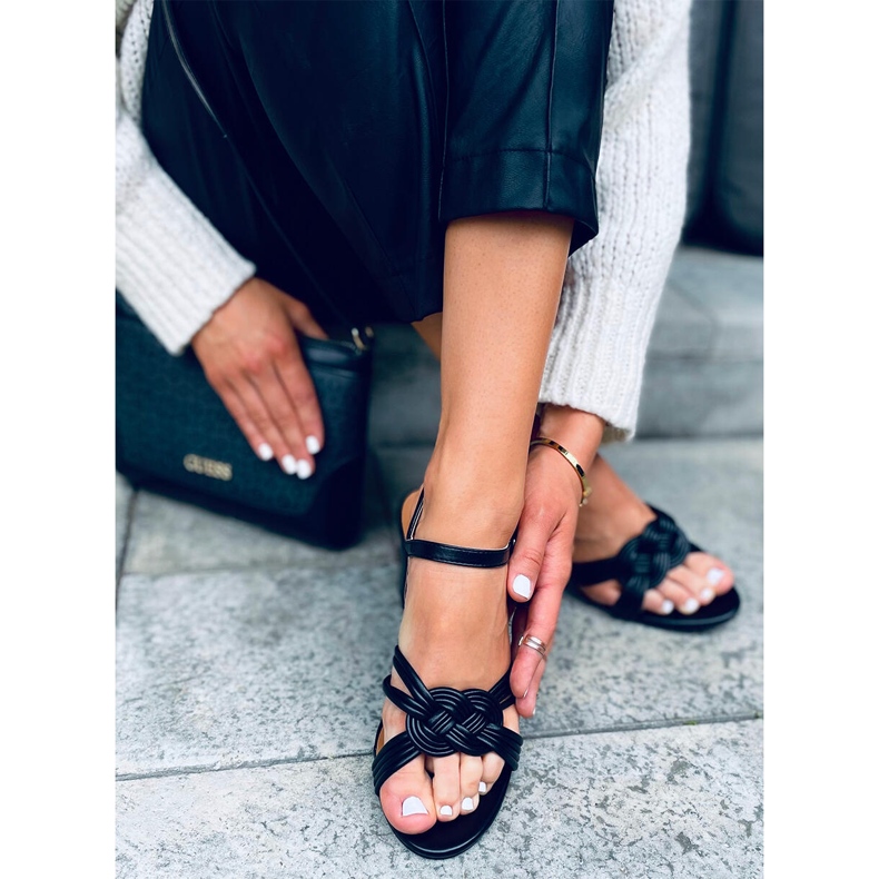 Sandałki na obcasie Jessa Black czarne 2