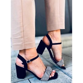 Sandałki na szerokim obcasie Dash Black czarne 2