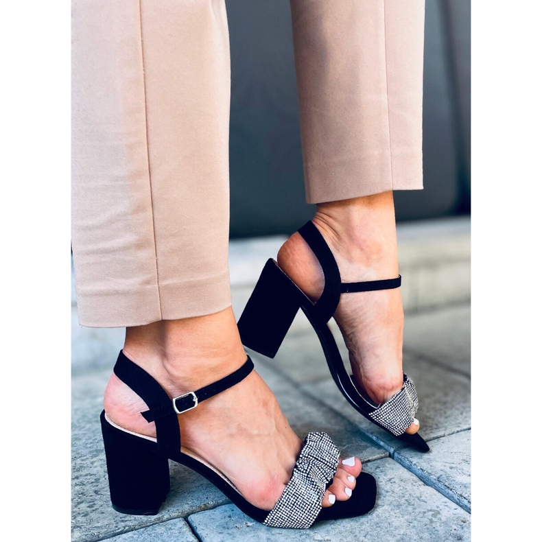 Sandałki na szerokim obcasie Dash Black czarne 2