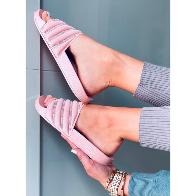 Klapki damskie Jaime Pink różowe 2