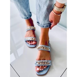 Sandałki z łańcuchami India Blue niebieskie 3