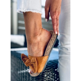 Klapki korkowe Kiara Camel brązowe 1