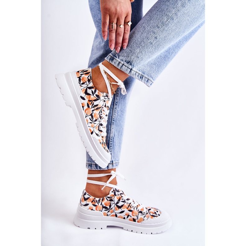 PS1 Niskie Trampki Wiązane W Owoce Białe Amissa 2