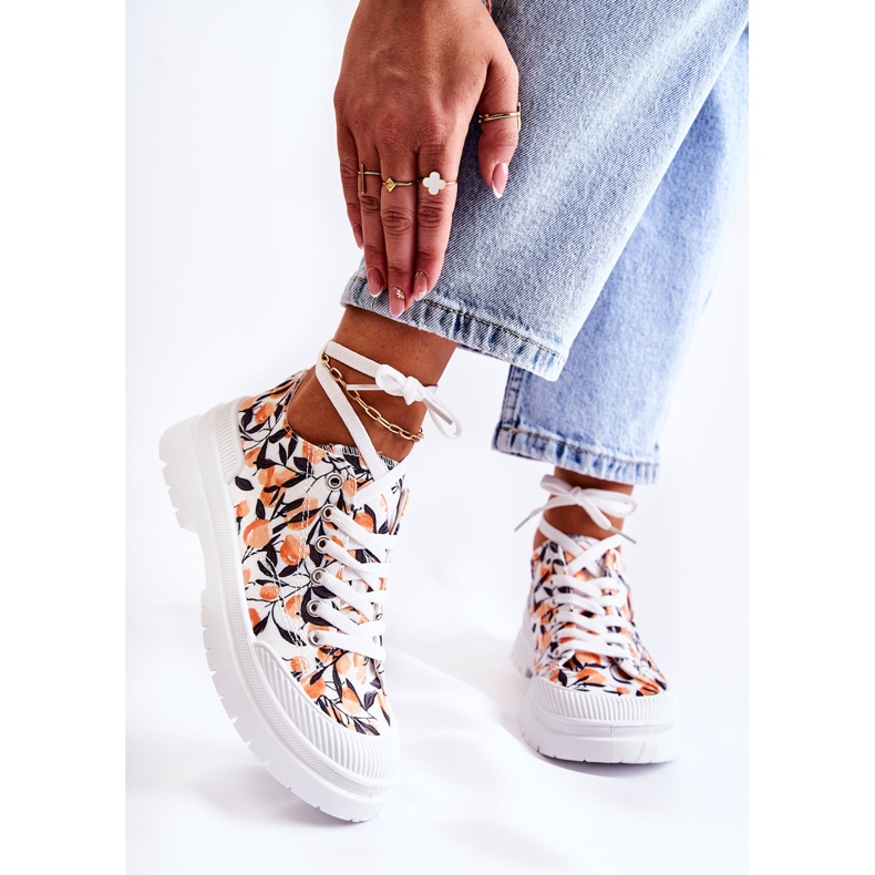 PS1 Niskie Trampki Wiązane W Owoce Białe Amissa 1