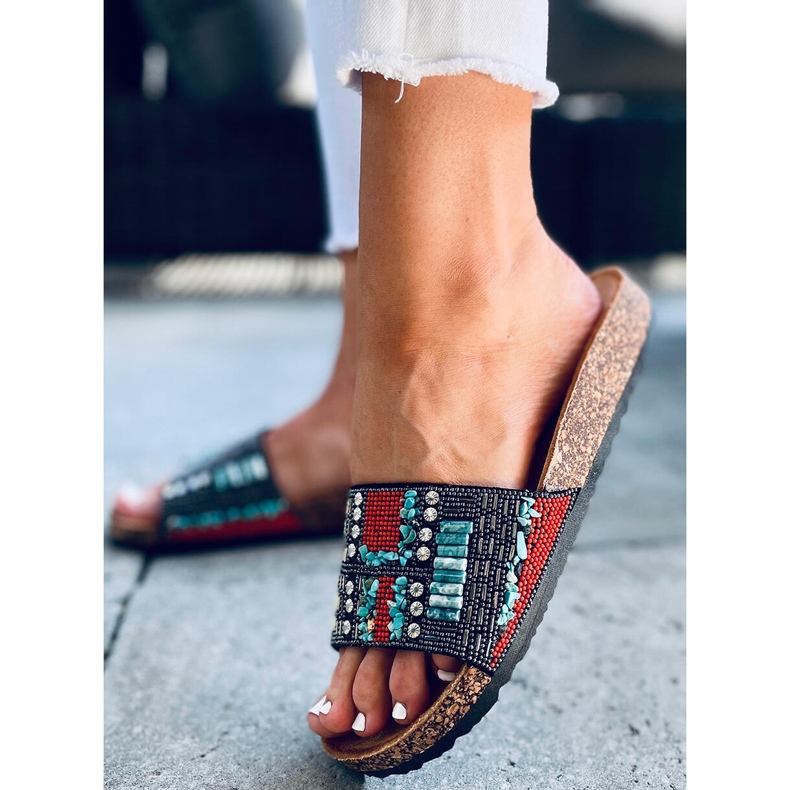 Klapki korkowe Taida Black czarne 1