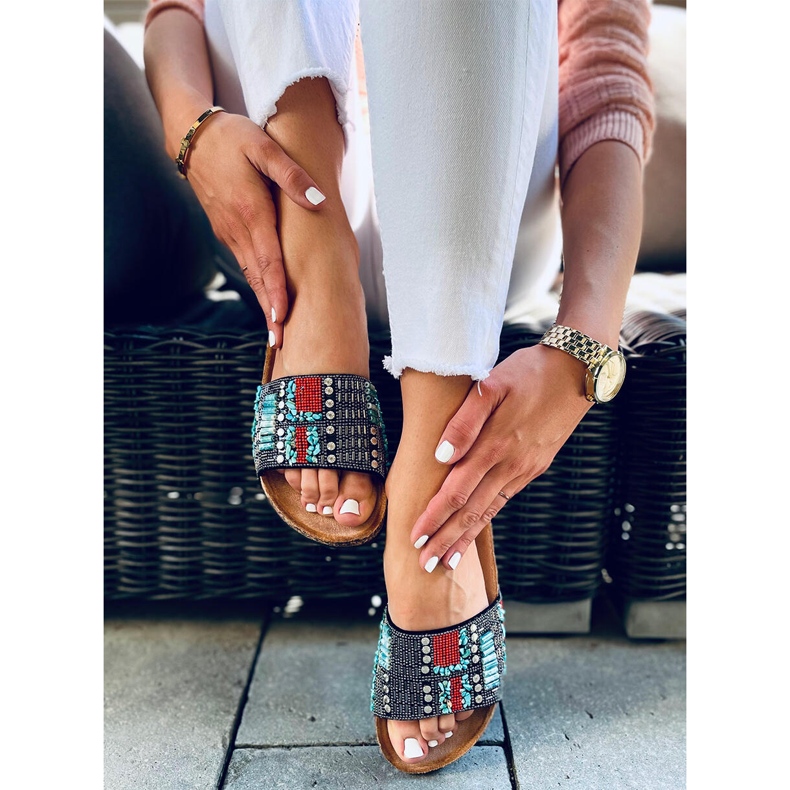 Klapki korkowe Taida Black czarne 2