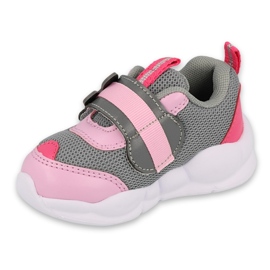 Befado obuwie sportowe dziecięce  516P091 różowe szare 1