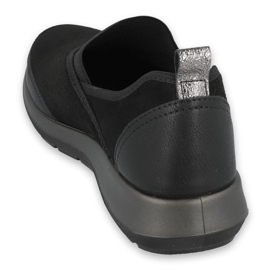 Befado obuwie damskie 156D006 czarne srebrny 2